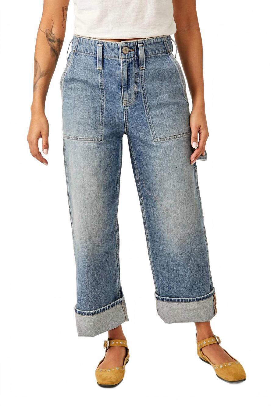 NEW FREE PEOPLE major league mid rise jeans in envy